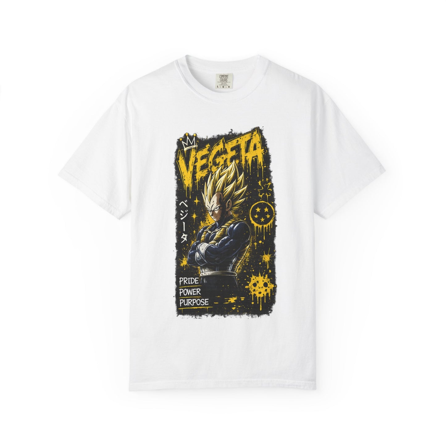 Vegeta Graphic T-Shirt — Pride Power Purpose Anime Tee