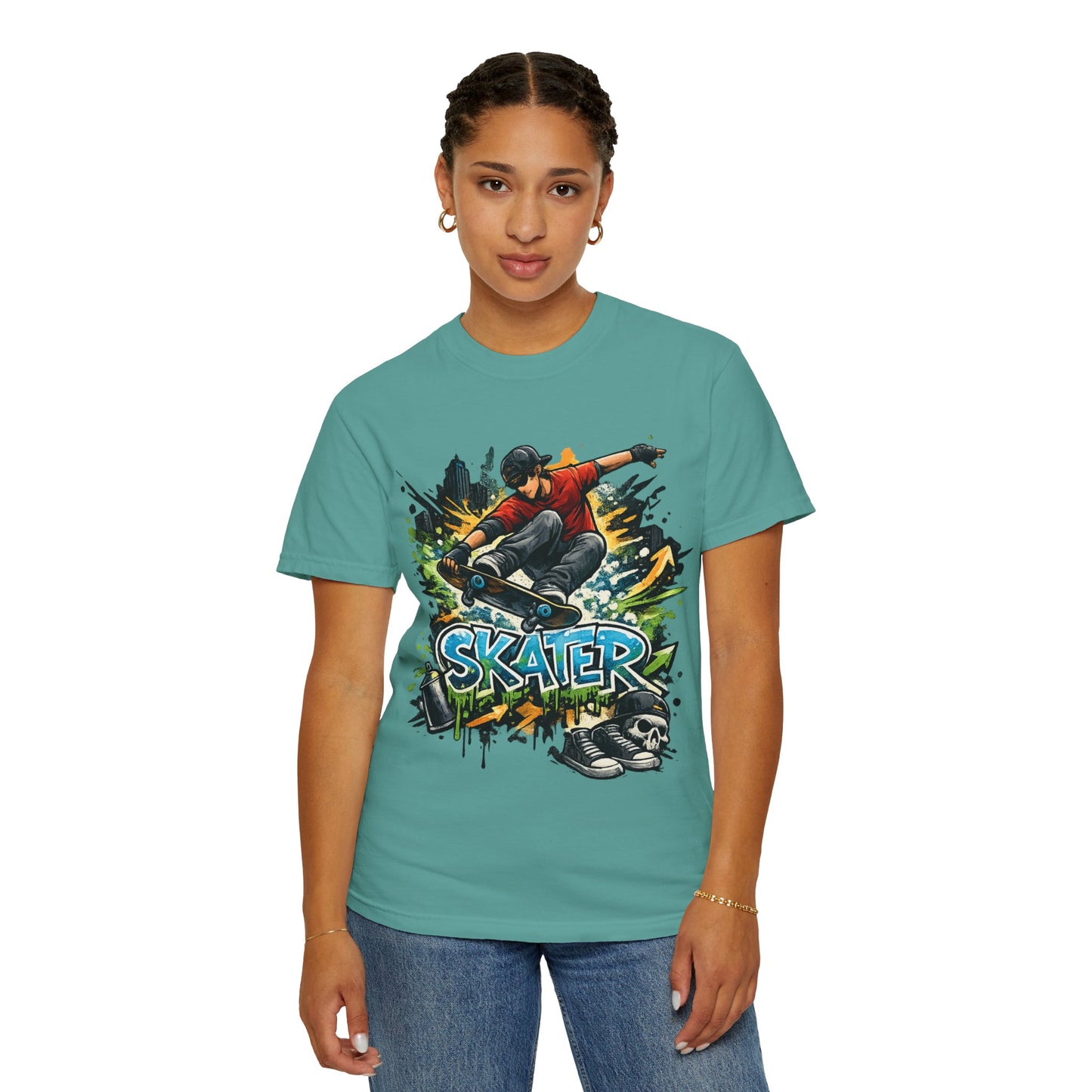 Skater Graphic T-Shirt — Urban Skateboarder Street Art Tee