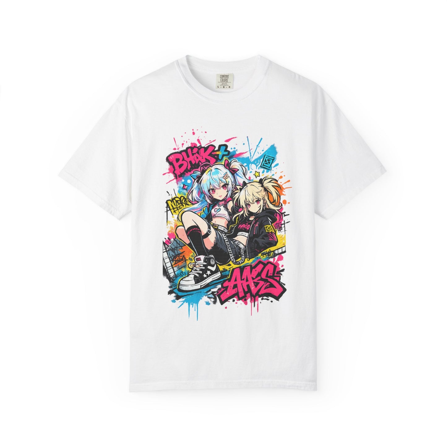 Anime Streetwear T-Shirt — 'Bucks & Sakes' Graffiti Girls Graphic Tee
