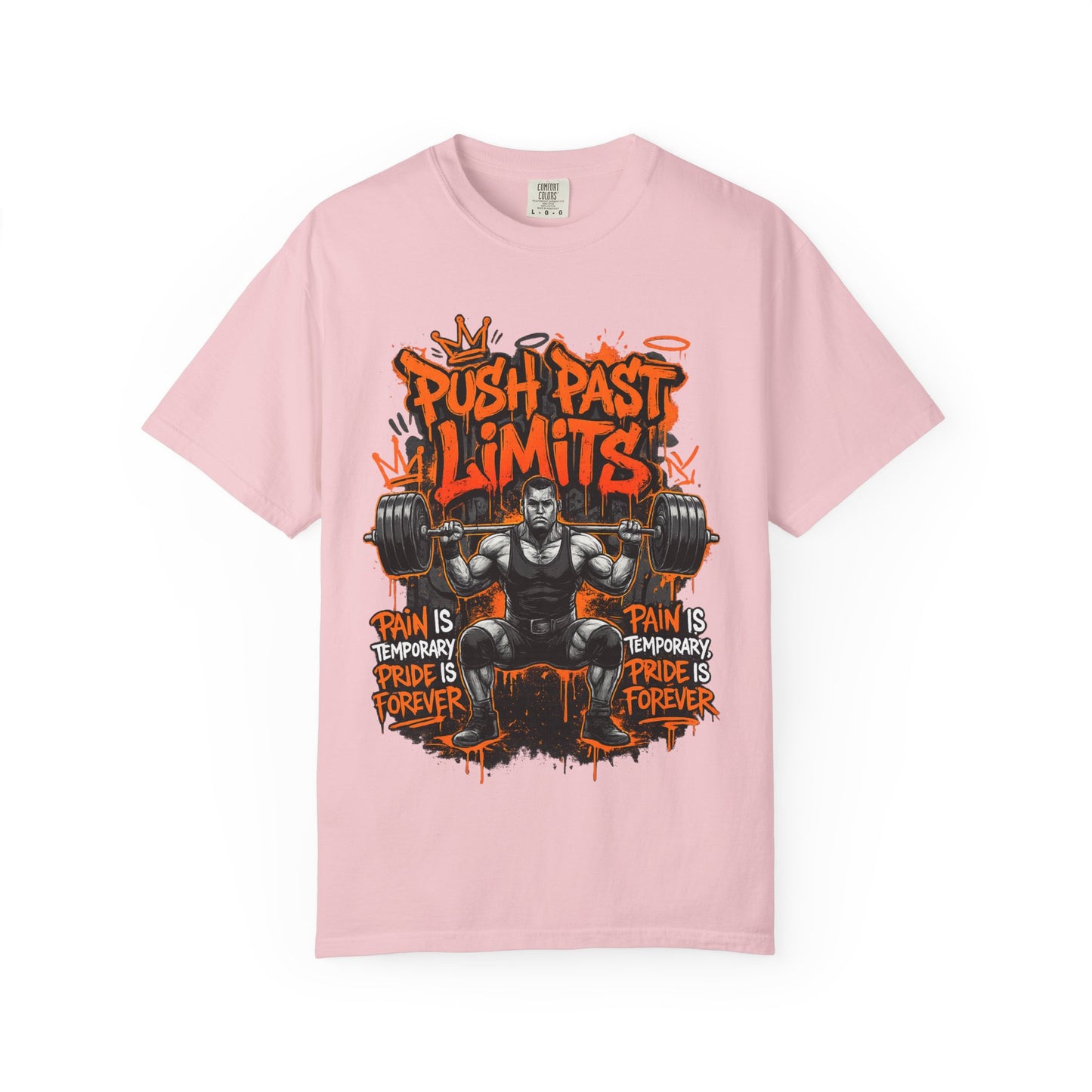 Push Past Limits weightlifting graphic tee | Motivational gym shirt