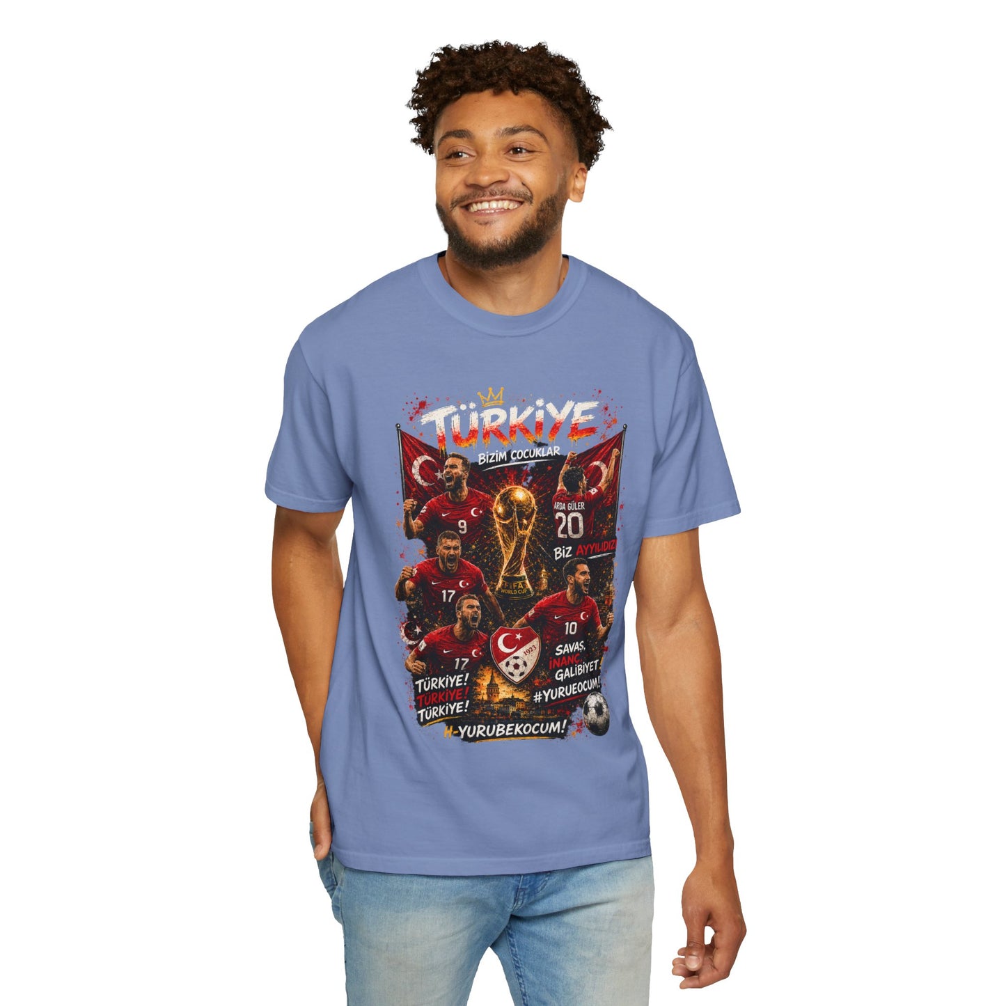 Turkey Football Champions T-Shirt | World Cup Trophy, Players, Turkish Flag