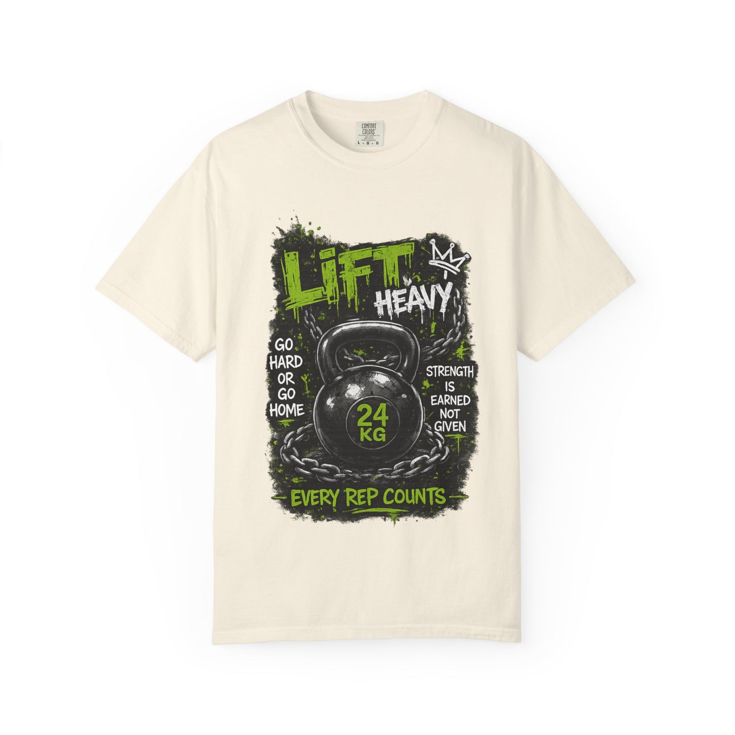 Kettlebell 'Lift Heavy' T-Shirt — Every Rep Counts Gym Tee