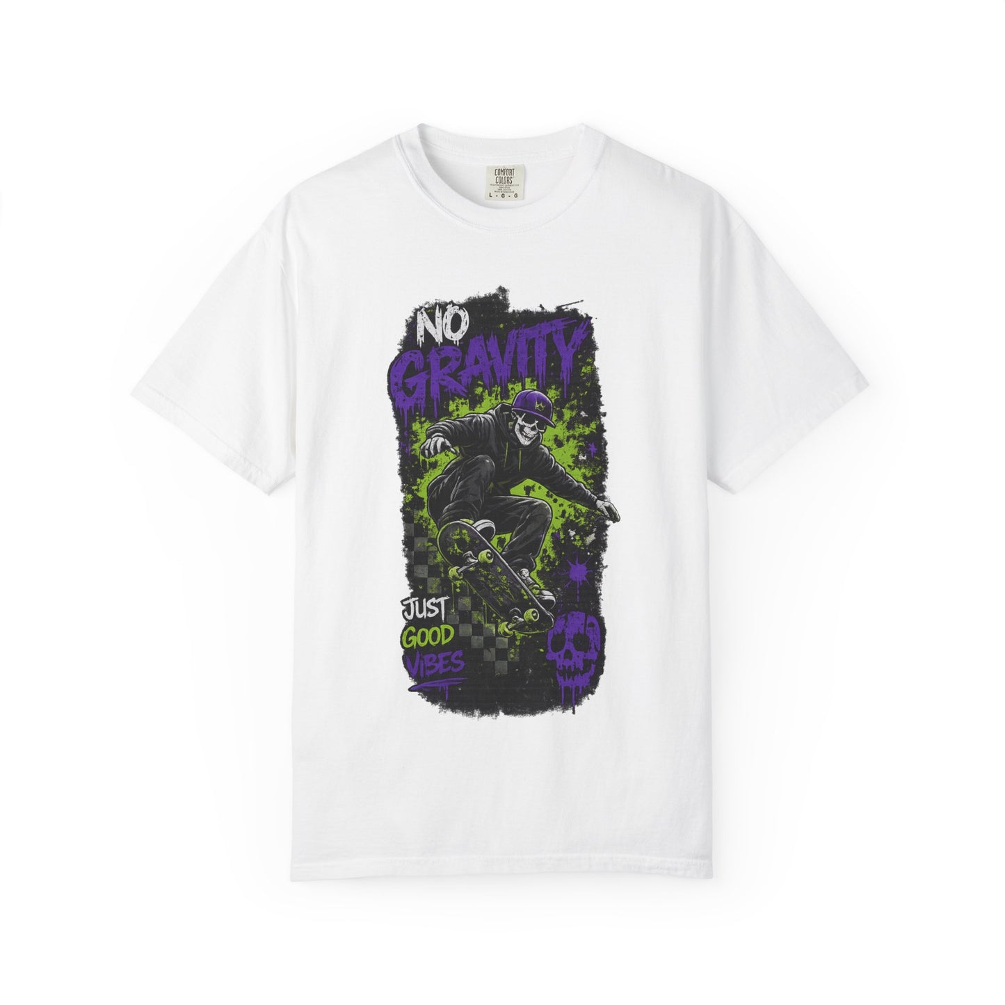 No Gravity Skateboard T-Shirt — Skate Punk Graphic Tee ("Just Good Times")