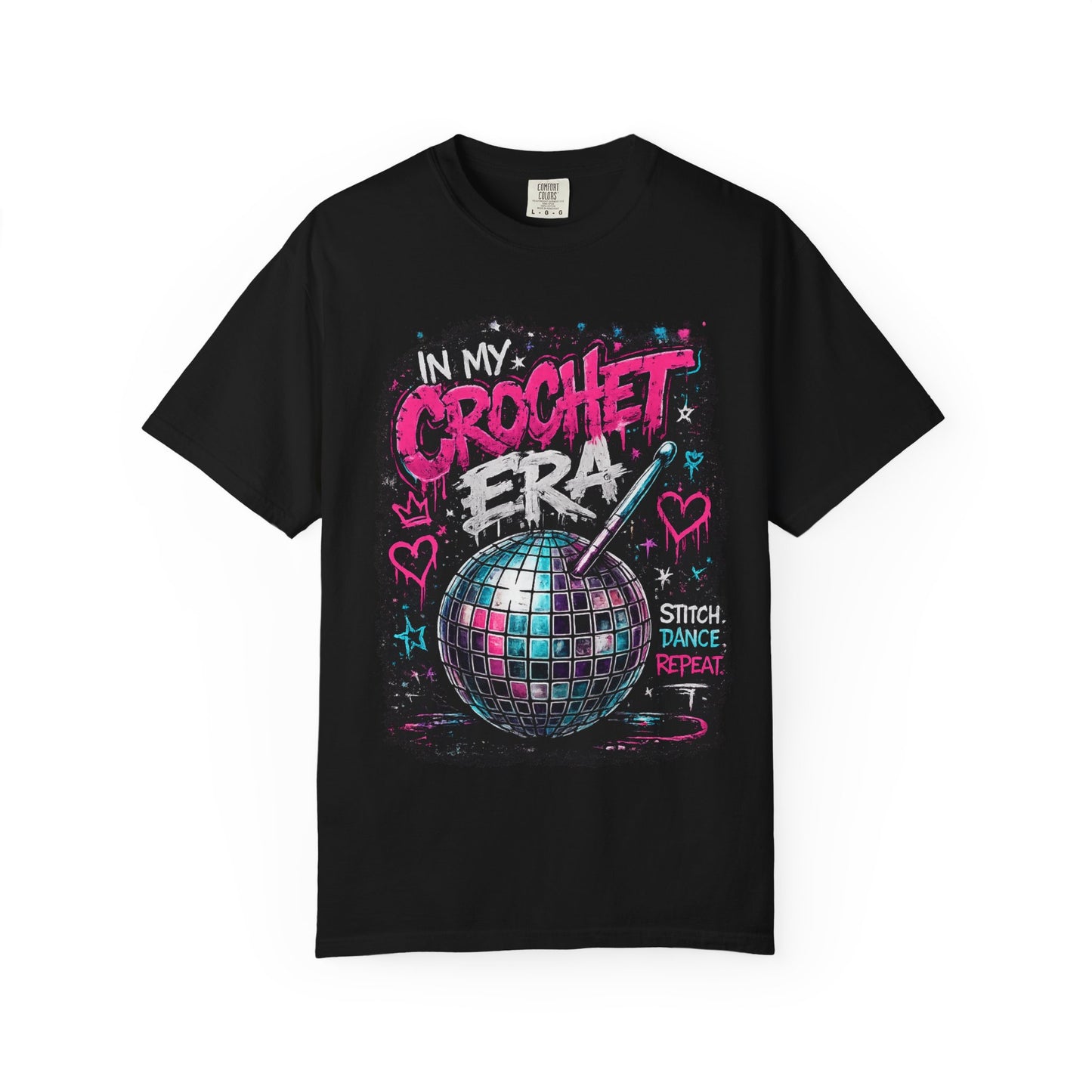 In My Crochet Era T-Shirt — Retro Disco Crochet Graphic Tee