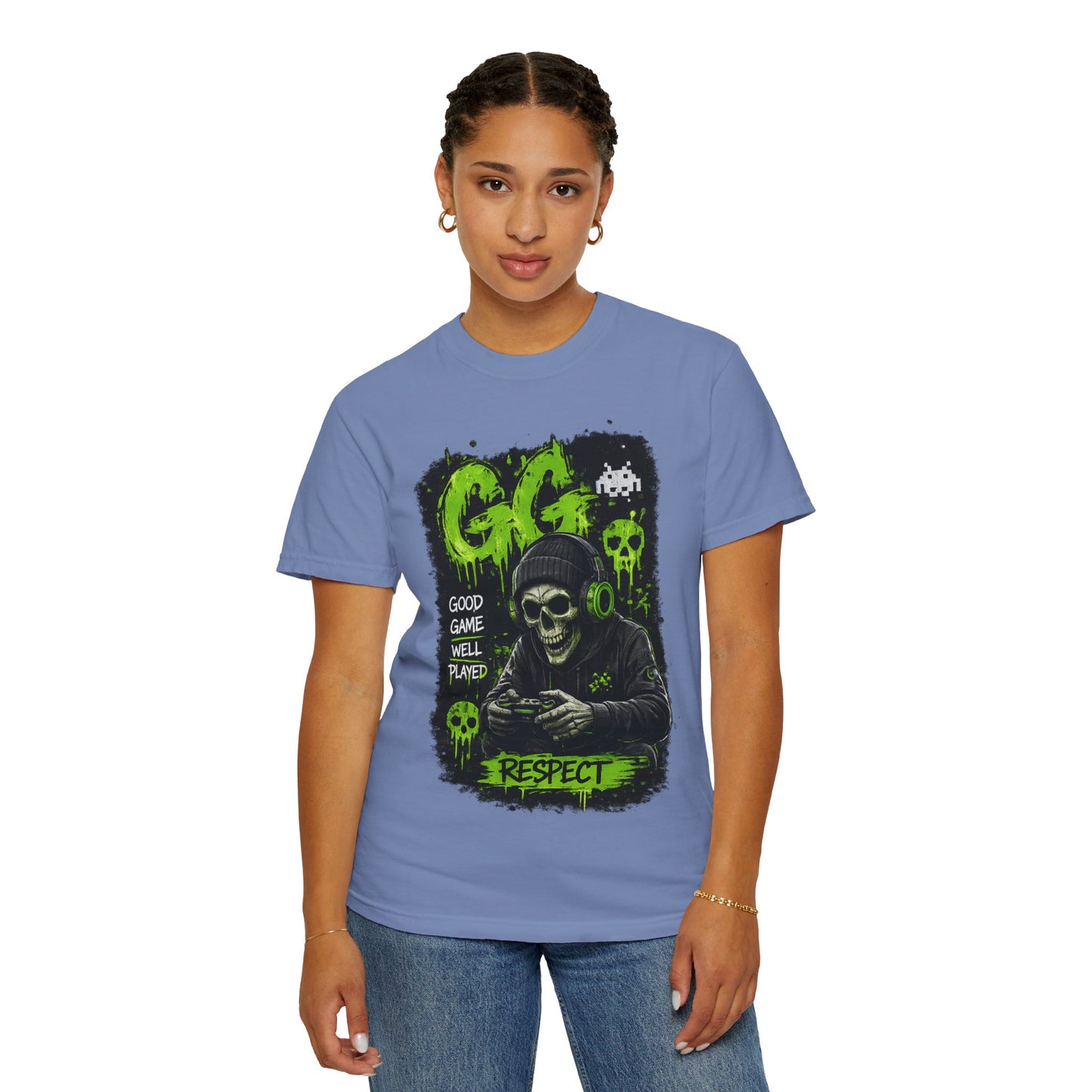 GG Respect Skull Gaming T-Shirt — "Good Game, Well Played" Graphic Tee