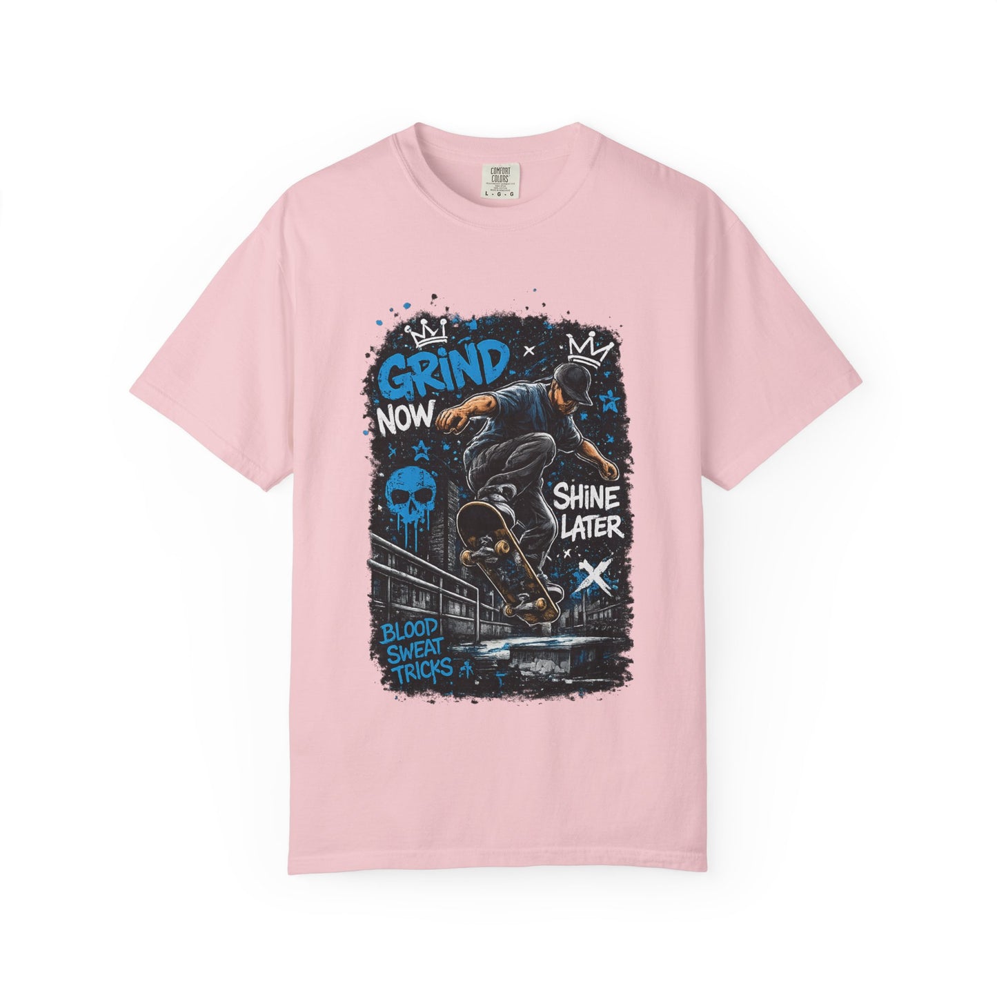 Skate Grind Now Tee — 'Grind Now Shine Later' Skateboard Graphic T-Shirt