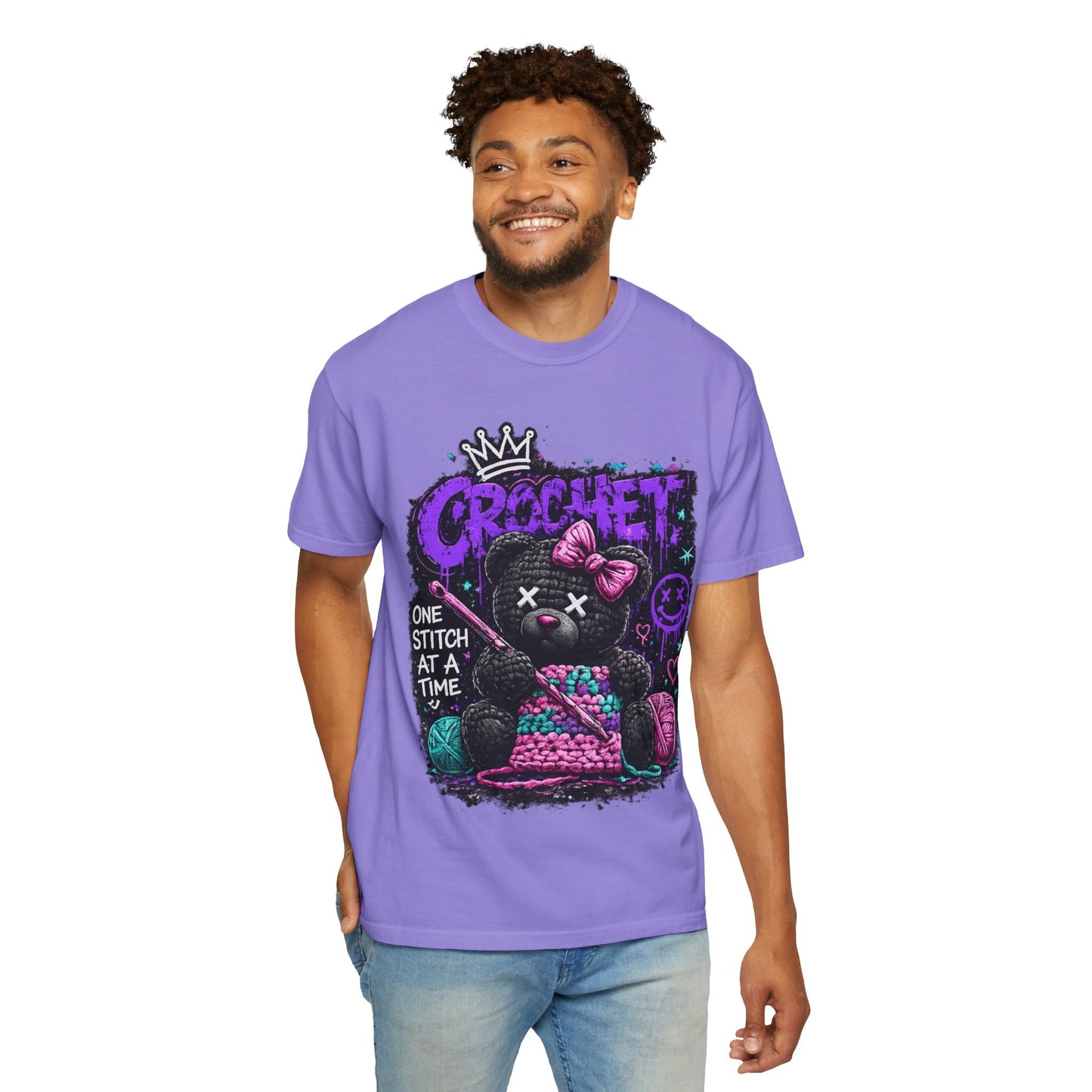 Crochet Voodoo Bear T-Shirt — "One Stitch at a Time" Crochet Graphic Tee