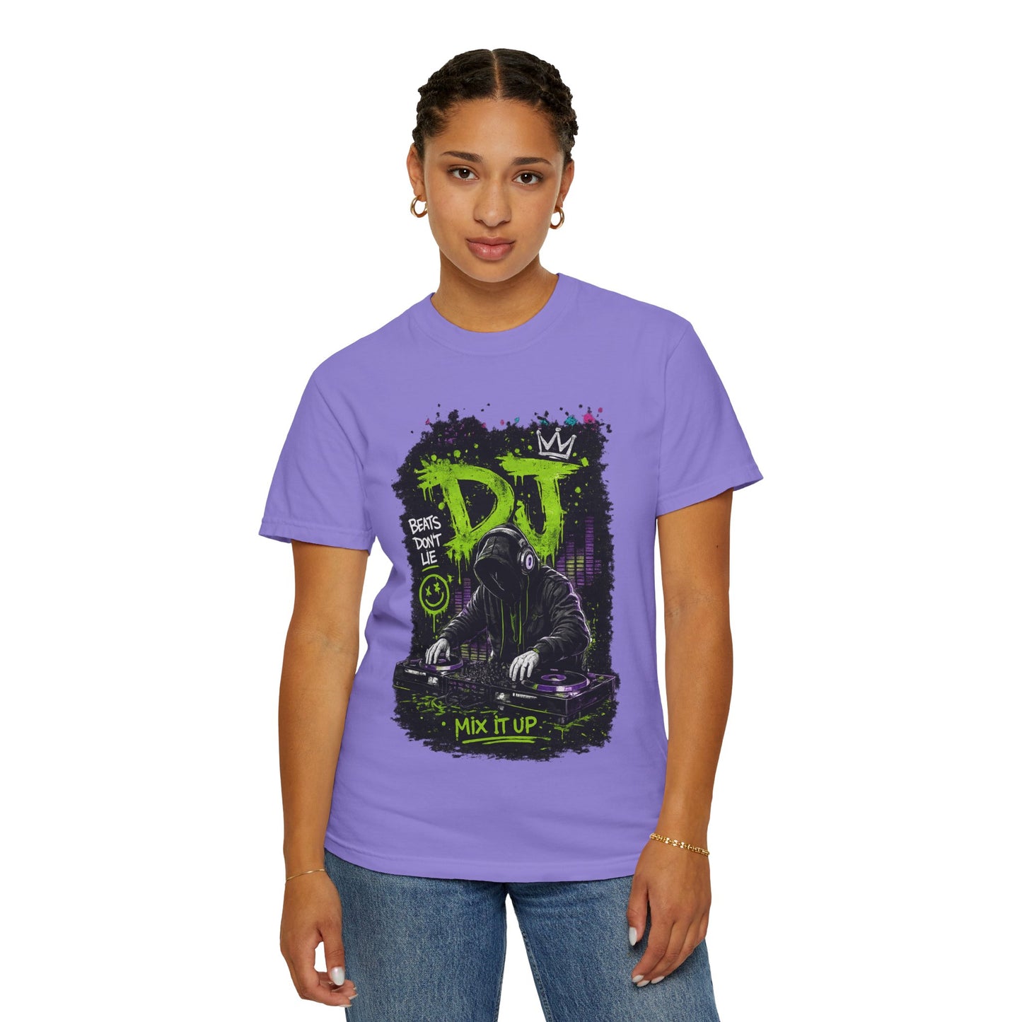 DJ Graffiti T-Shirt — "Beats Don’t Lie / Mix It Up" Streetwear Tee