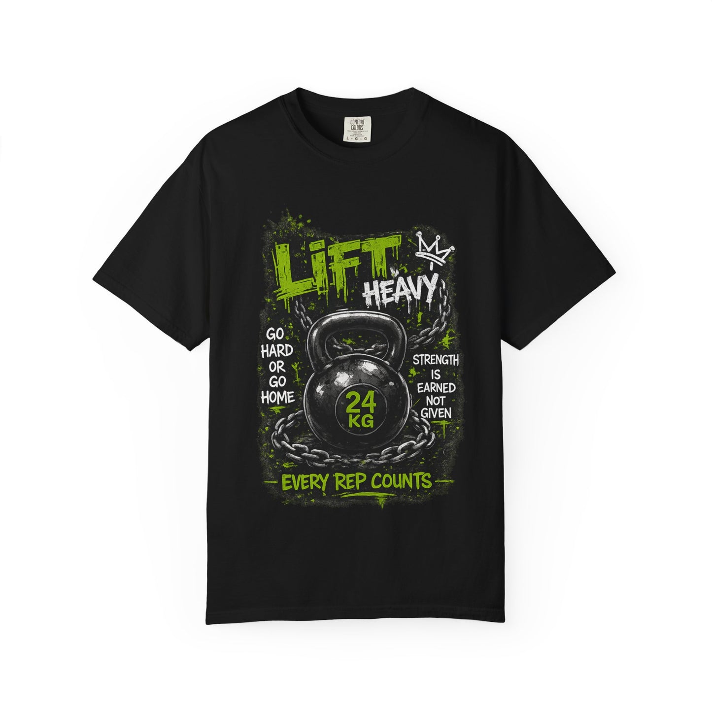 Kettlebell 'Lift Heavy' T-Shirt — Every Rep Counts Gym Tee