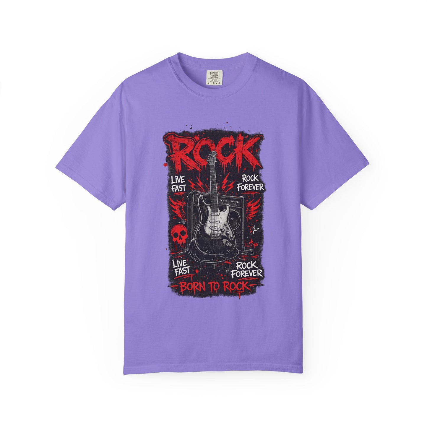 Rock 'Born to Rock' Guitar Graphic T-Shirt
