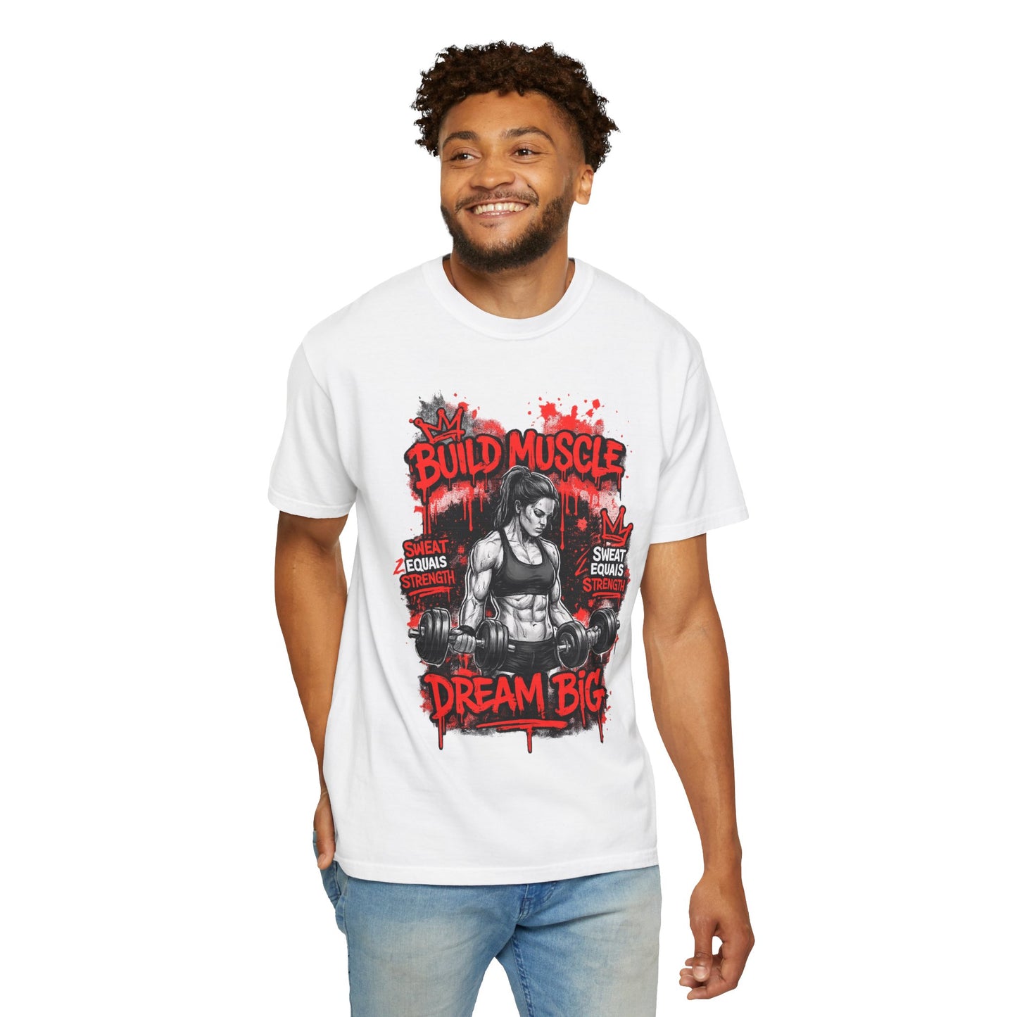 Build Muscle Dream Big T-Shirt — Fitness Motivation Gym Tee