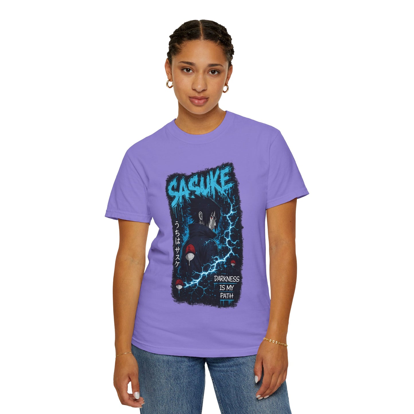 Sasuke Anime T-Shirt — "Darkness Is My Path" Graphic Tee