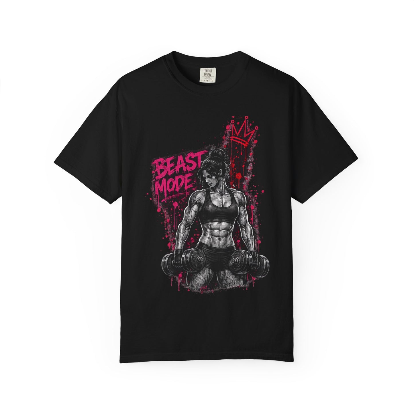 Beast Mode Crown T‑Shirt — Women's Fitness Graphic Tee