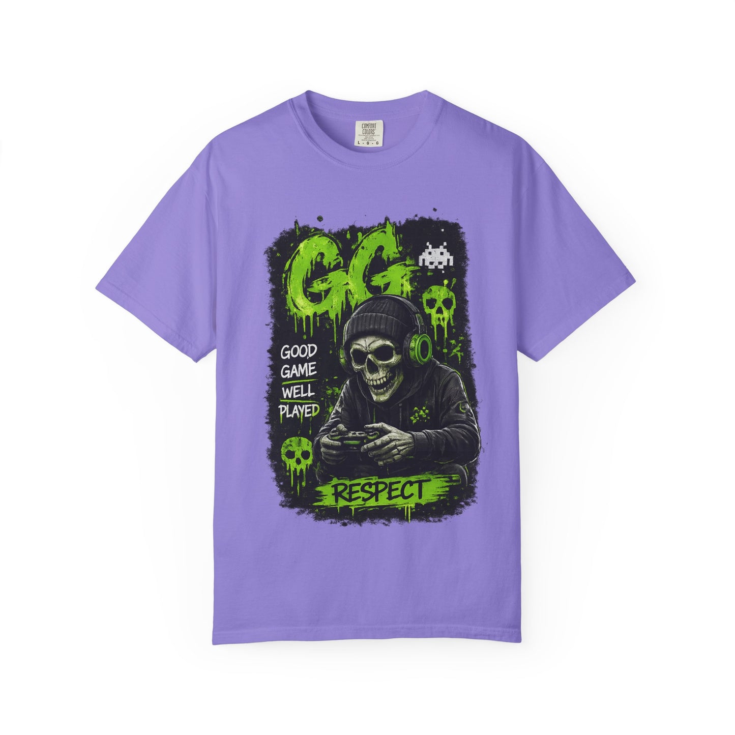 GG Respect Skull Gaming T-Shirt — "Good Game, Well Played" Graphic Tee