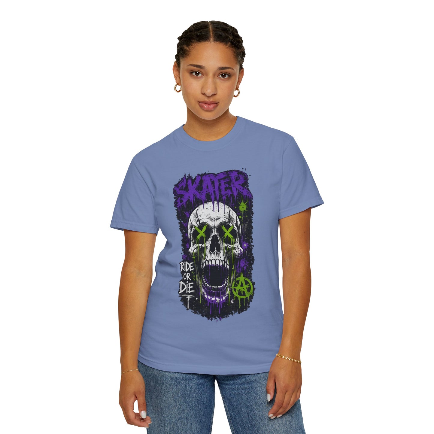 Skater Skull T-Shirt — "Ride or Die" Graphic Tee