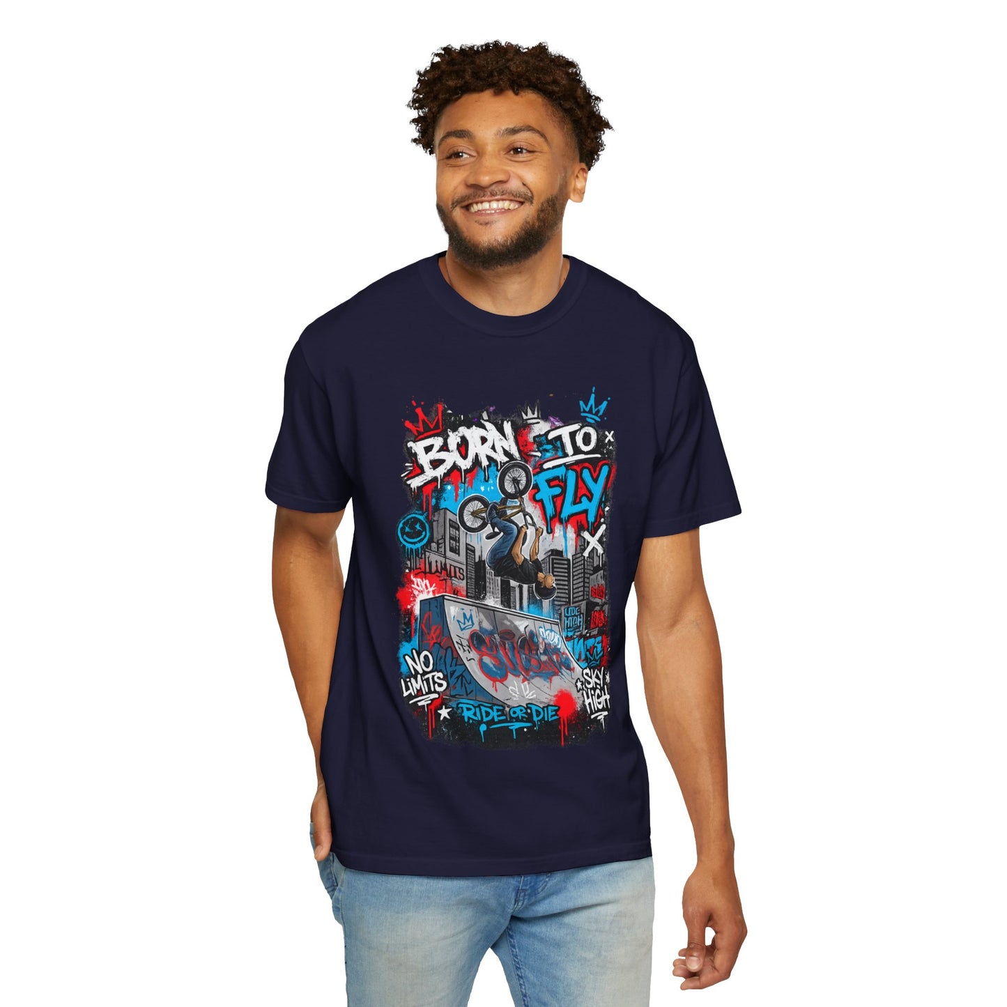 Born to Fly BMX Graffiti T-Shirt | Skate Bike Street Art Tee