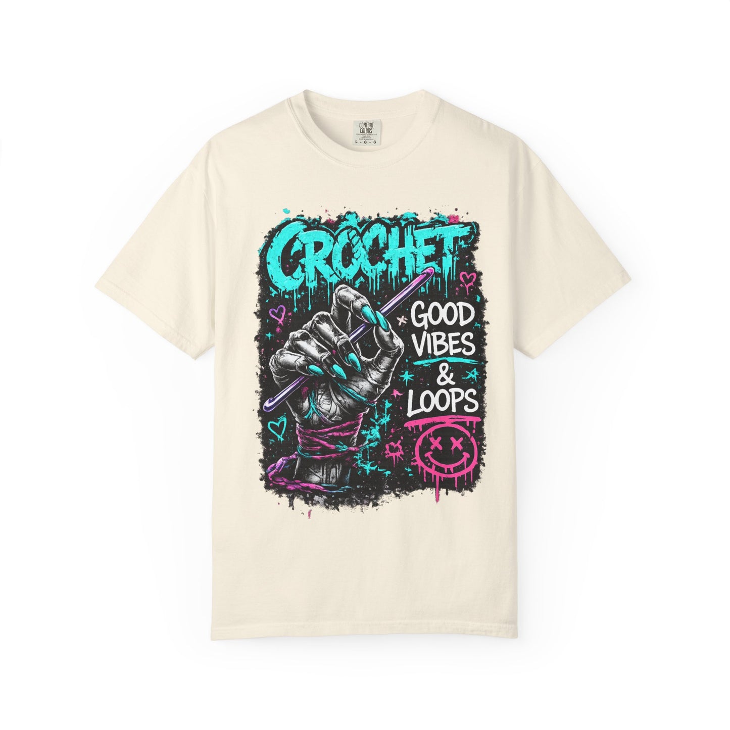 Crochet 'Good Vibes & Loops' Graphic T-Shirt