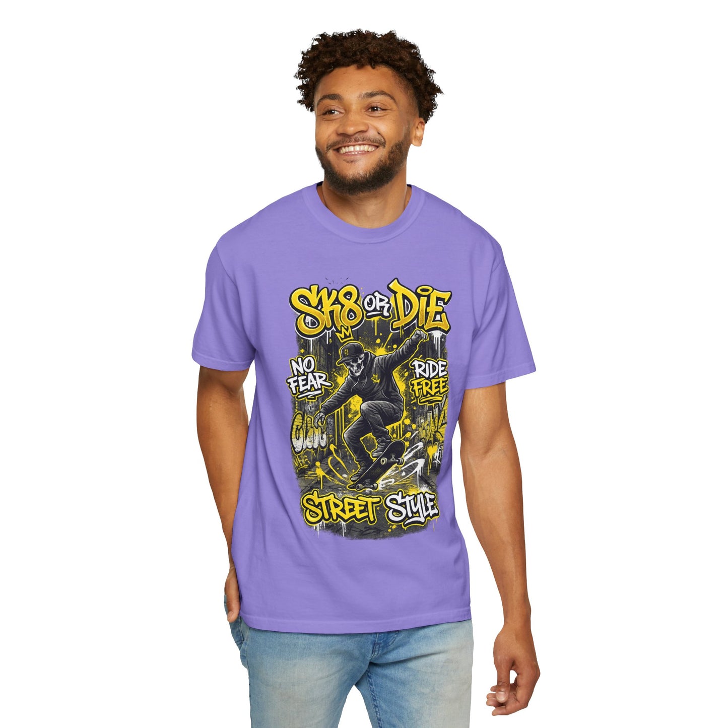 Skate or Die Street Style T-Shirt — Skateboard No Fear, Ride Free Graphic Tee
