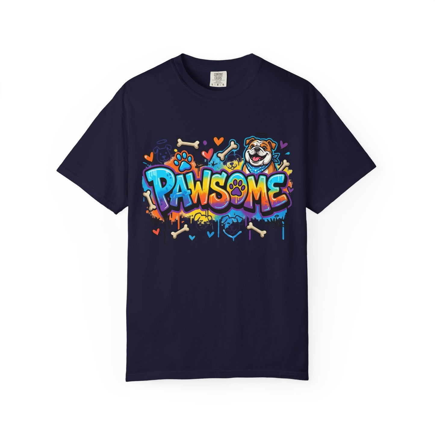 Pawsome Graffiti Dog T-Shirt — Colorful Pet Lover Tee