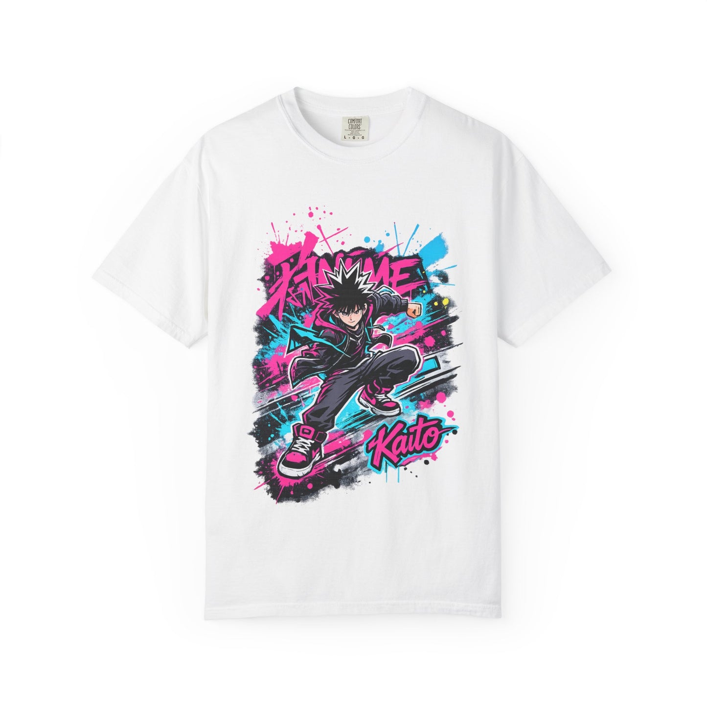 Skater Kaito Graphic T-Shirt — Neon Anime Streetwear