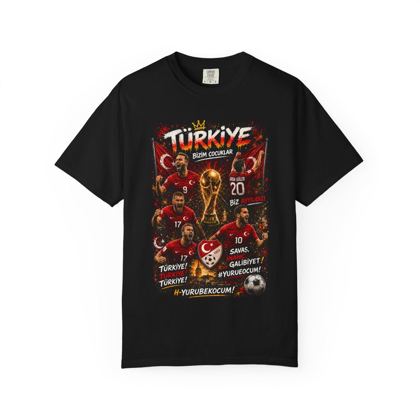 Turkey Football Champions T-Shirt | World Cup Trophy, Players, Turkish Flag