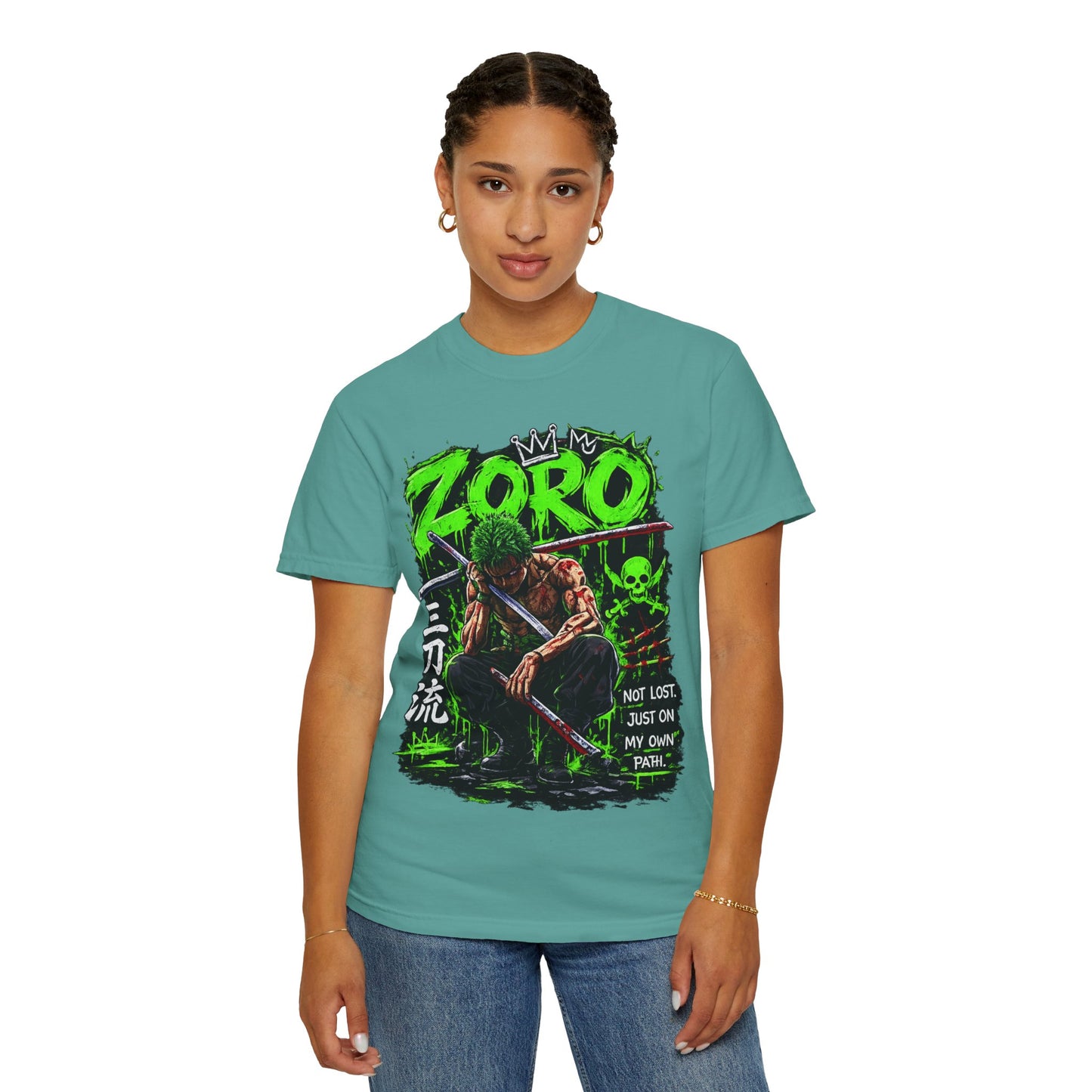 Zoro Anime Graphic T-Shirt — 'Not Lost, Just On My Own Path' Design