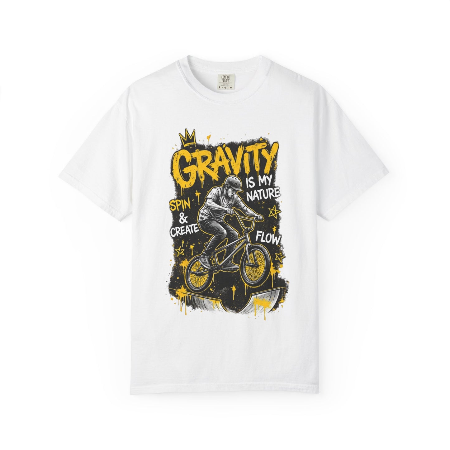 Gravity Is My Nature BMX T-Shirt — Spin, Create & Flow Graphic Tee