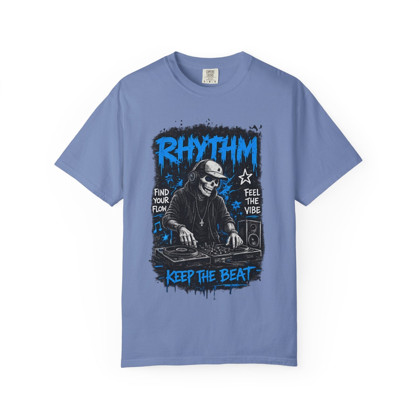 Rhythm DJ Skull Keep The Beat T-Shirt | Music Graphic Tee