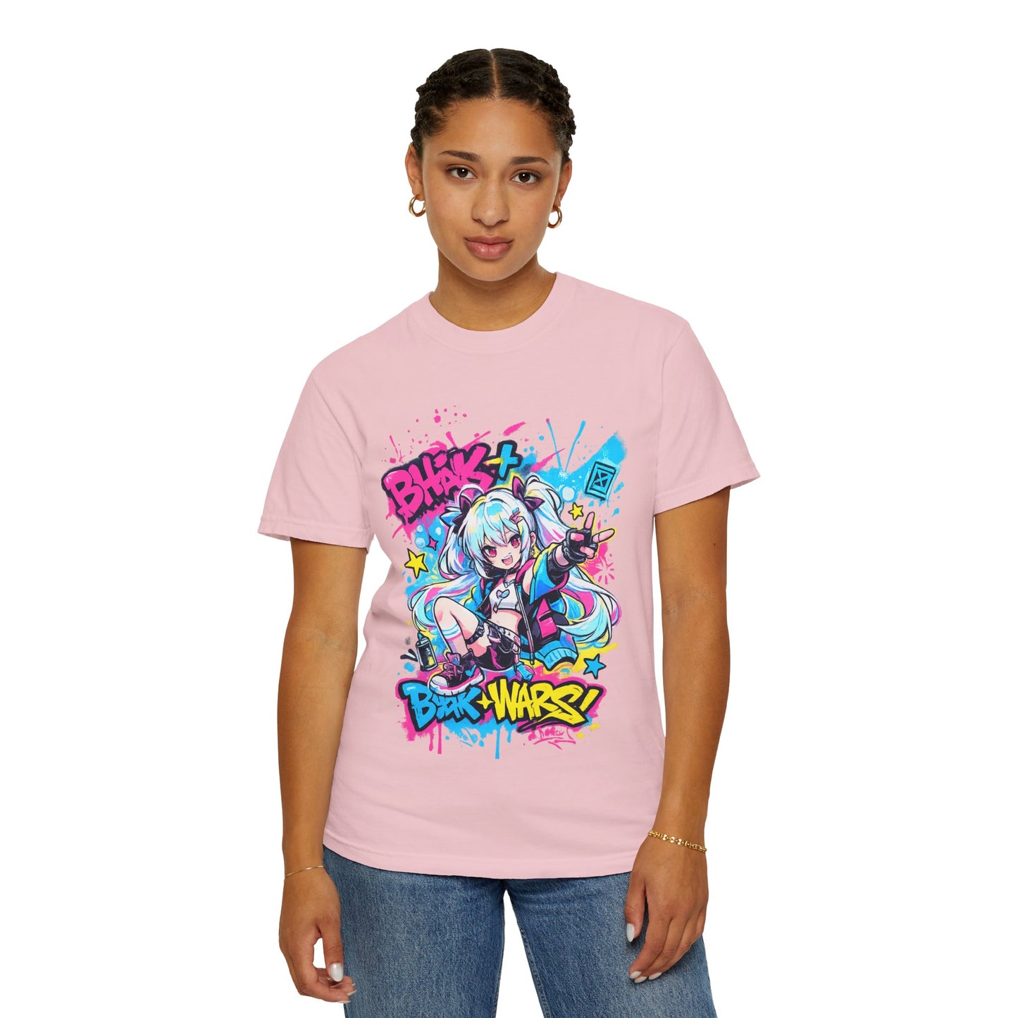 Anime Gamer Girl Graphic T-Shirt — "Blox Wars" Streetwear Tee