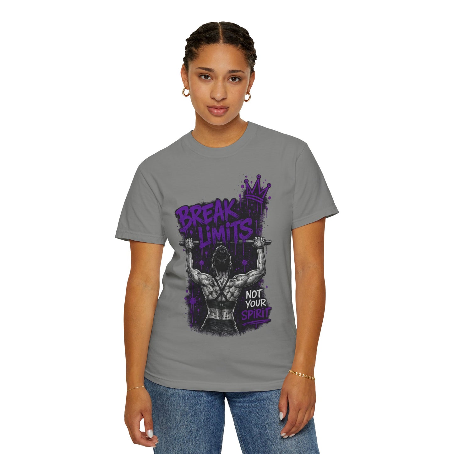 Break Limits Weightlifting T-Shirt – "Not Your Spirit" Gym Tee