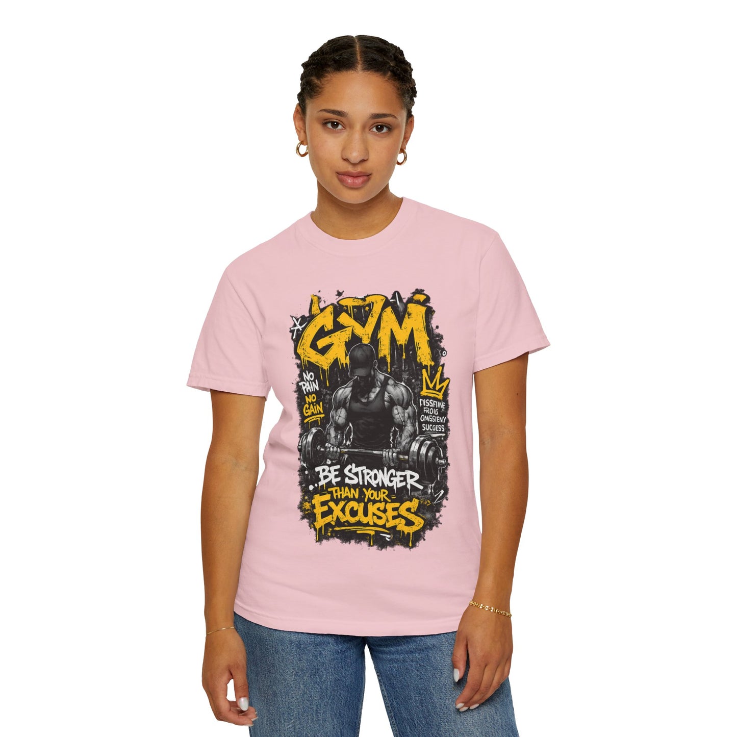 Gym Weightlifting Illustration T-shirt | Be Stronger Than Your Excuses