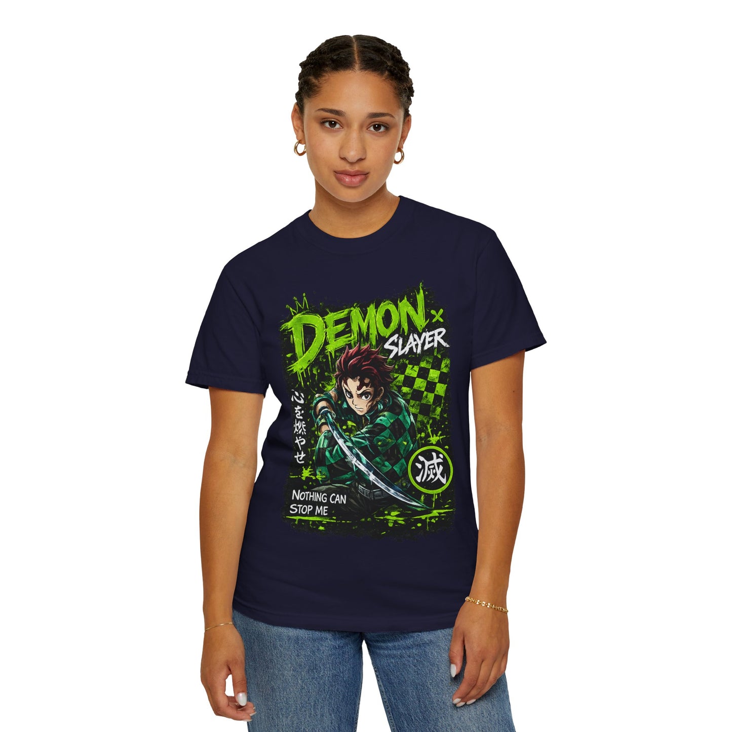 Demon Slayer Graphic T-Shirt — 'Nothing Can Stop Me' Anime Hero Tee