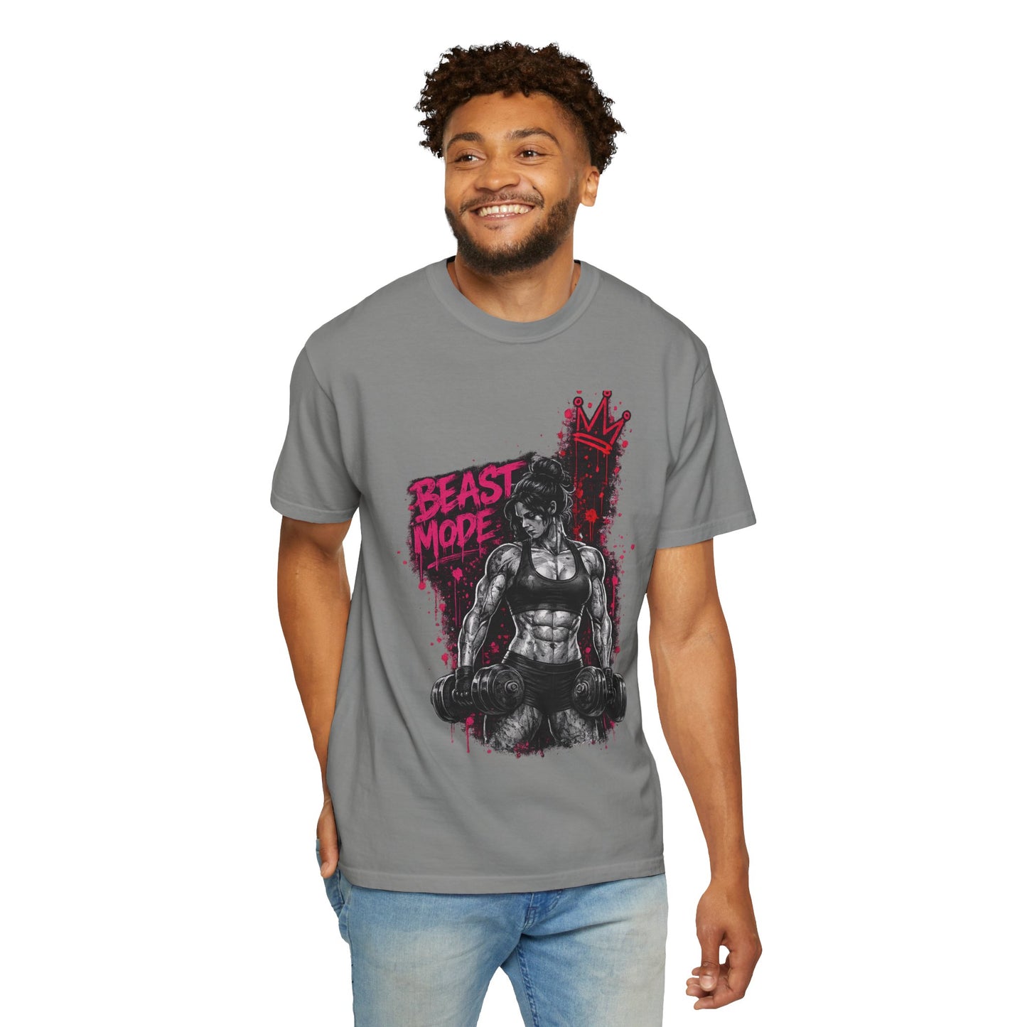 Beast Mode Crown T‑Shirt — Women's Fitness Graphic Tee