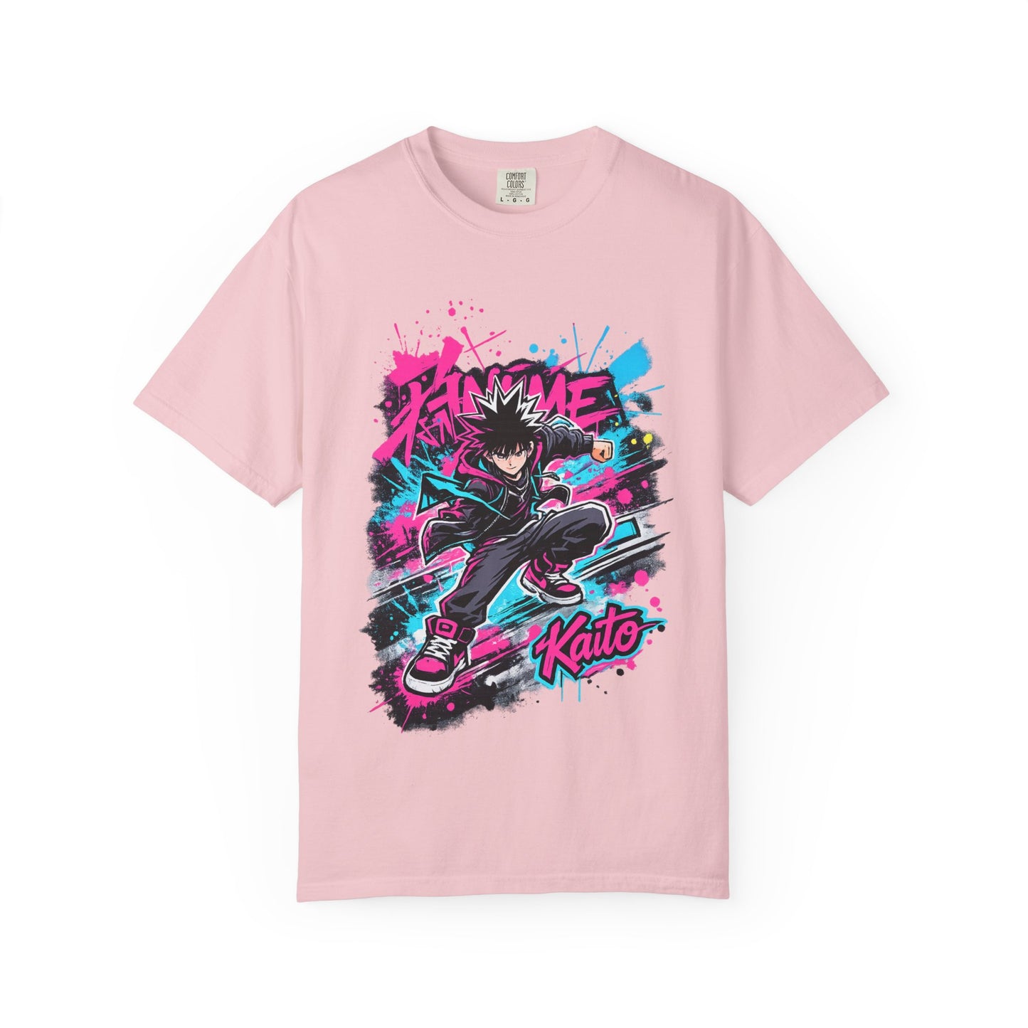 Skater Kaito Graphic T-Shirt — Neon Anime Streetwear