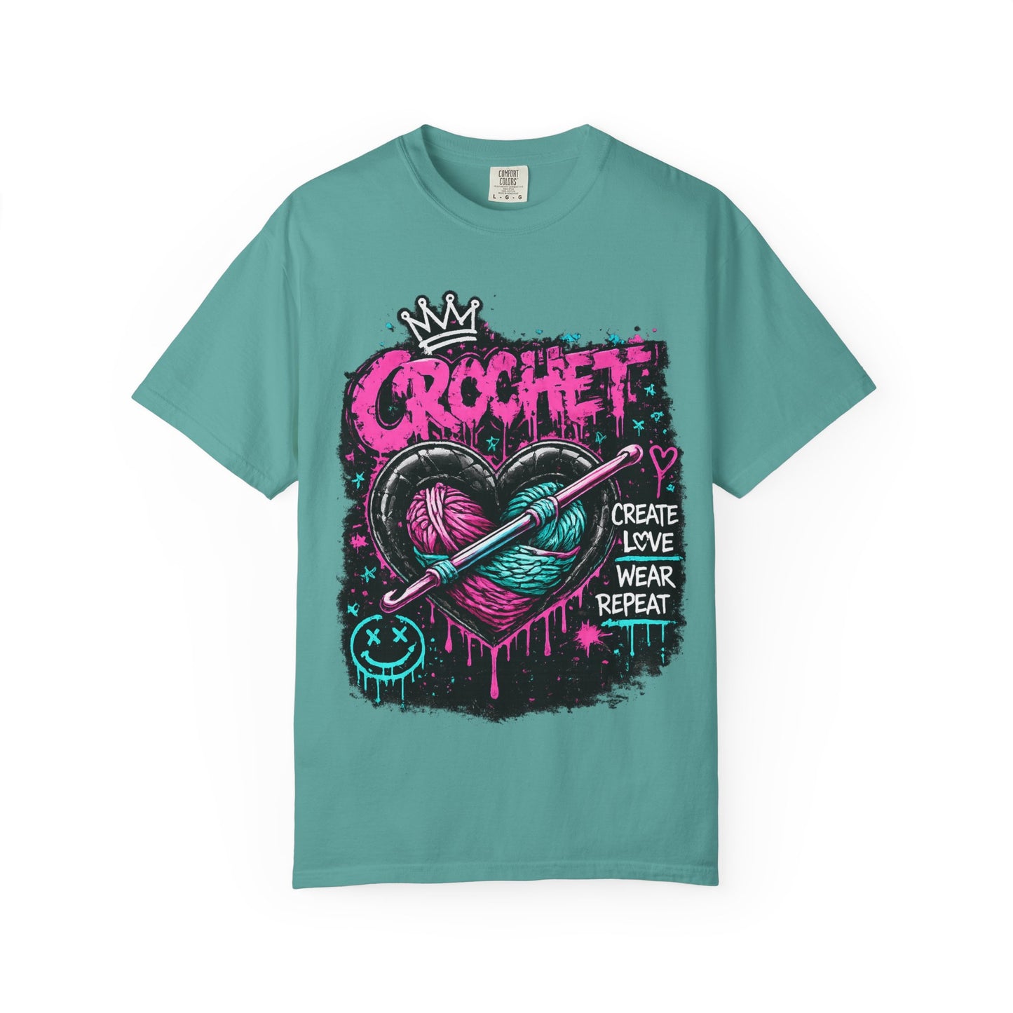 Crochet Heart Graphic T-Shirt — Create Love Wear Repeat