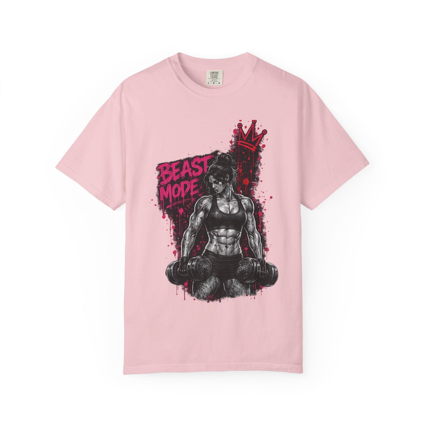 Beast Mode Crown T‑Shirt — Women's Fitness Graphic Tee