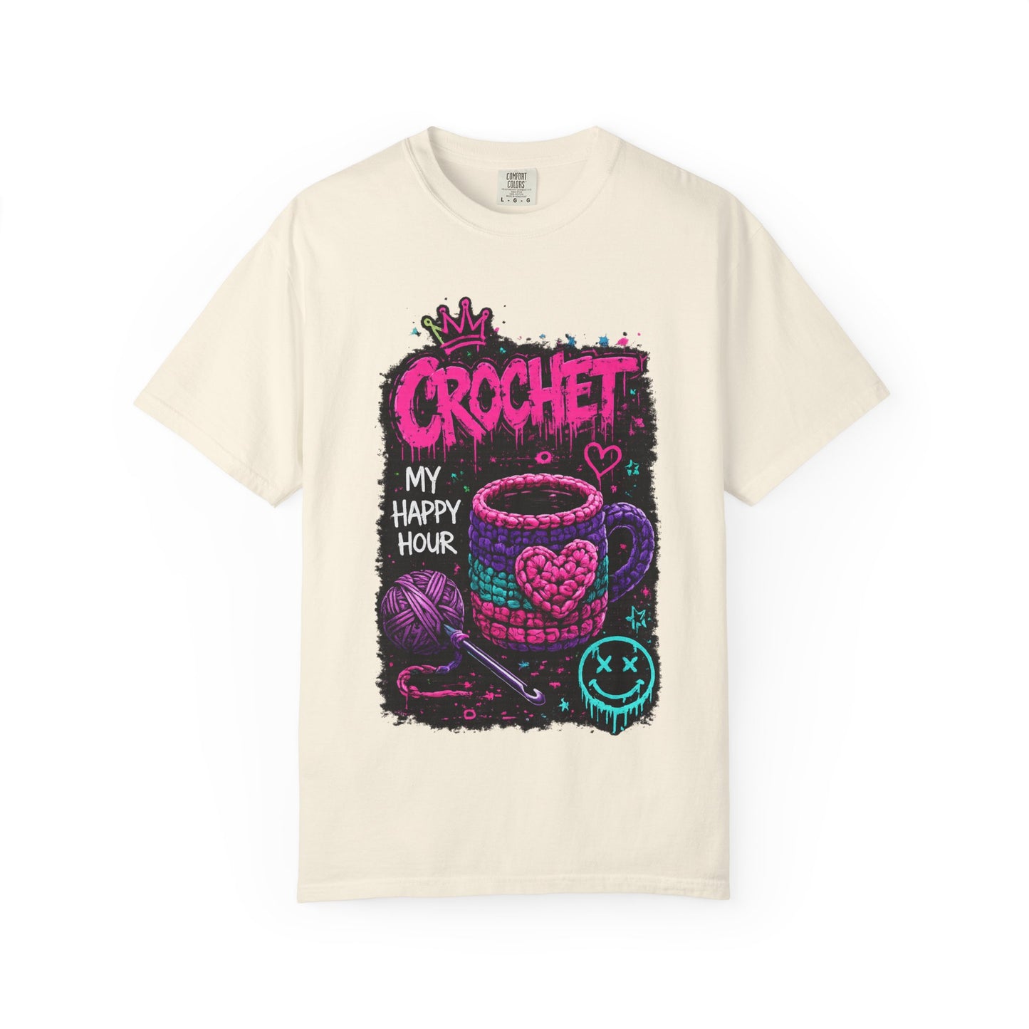 Crochet My Happy Hour T-Shirt — Funny Crochet Lover Tee