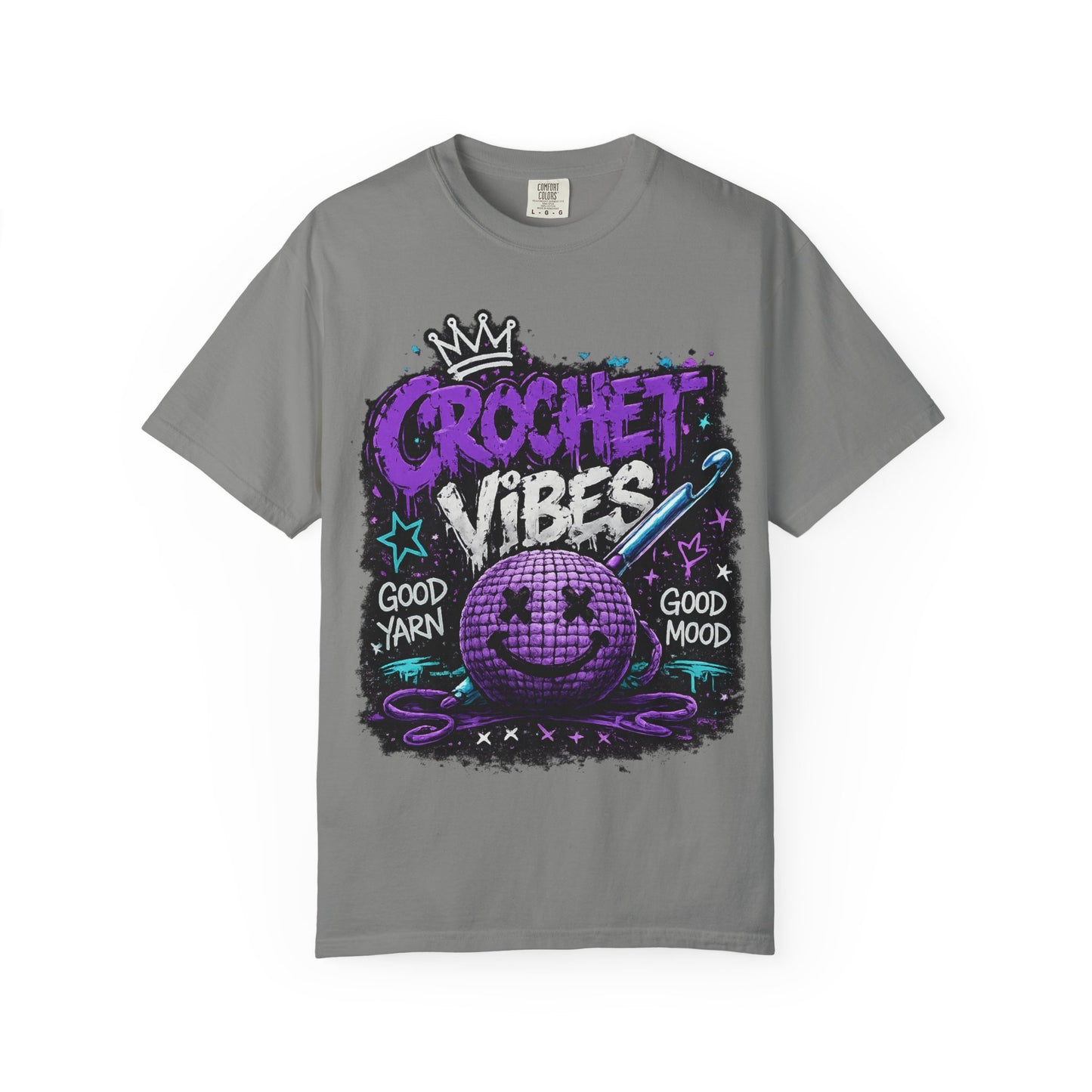 Crochet Vibes T-Shirt — 'Good Yarn, Good Mood' Graphic Tee