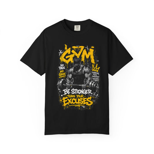 Gym Weightlifting Illustration T-shirt | Be Stronger Than Your Excuses