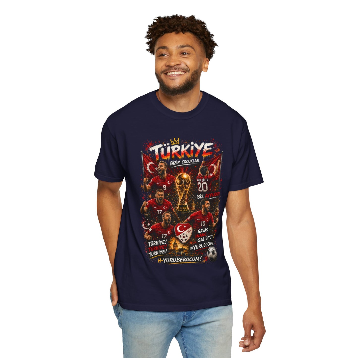 Turkey Football Champions T-Shirt | World Cup Trophy, Players, Turkish Flag
