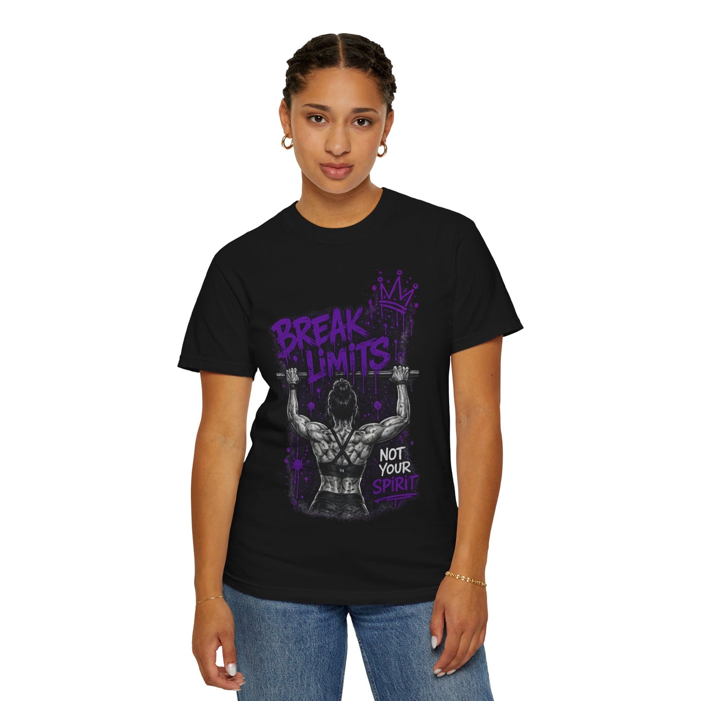 Break Limits Weightlifting T-Shirt – "Not Your Spirit" Gym Tee