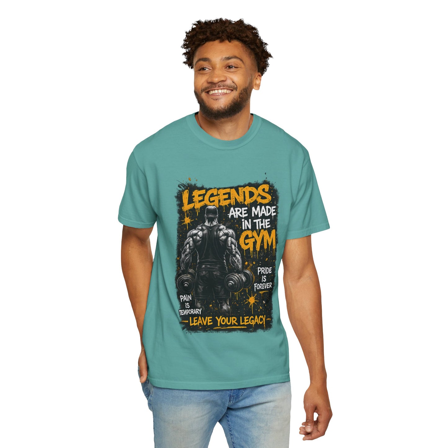 Legends Are Made in the Gym T-Shirt — Motivational Weightlifting Tee