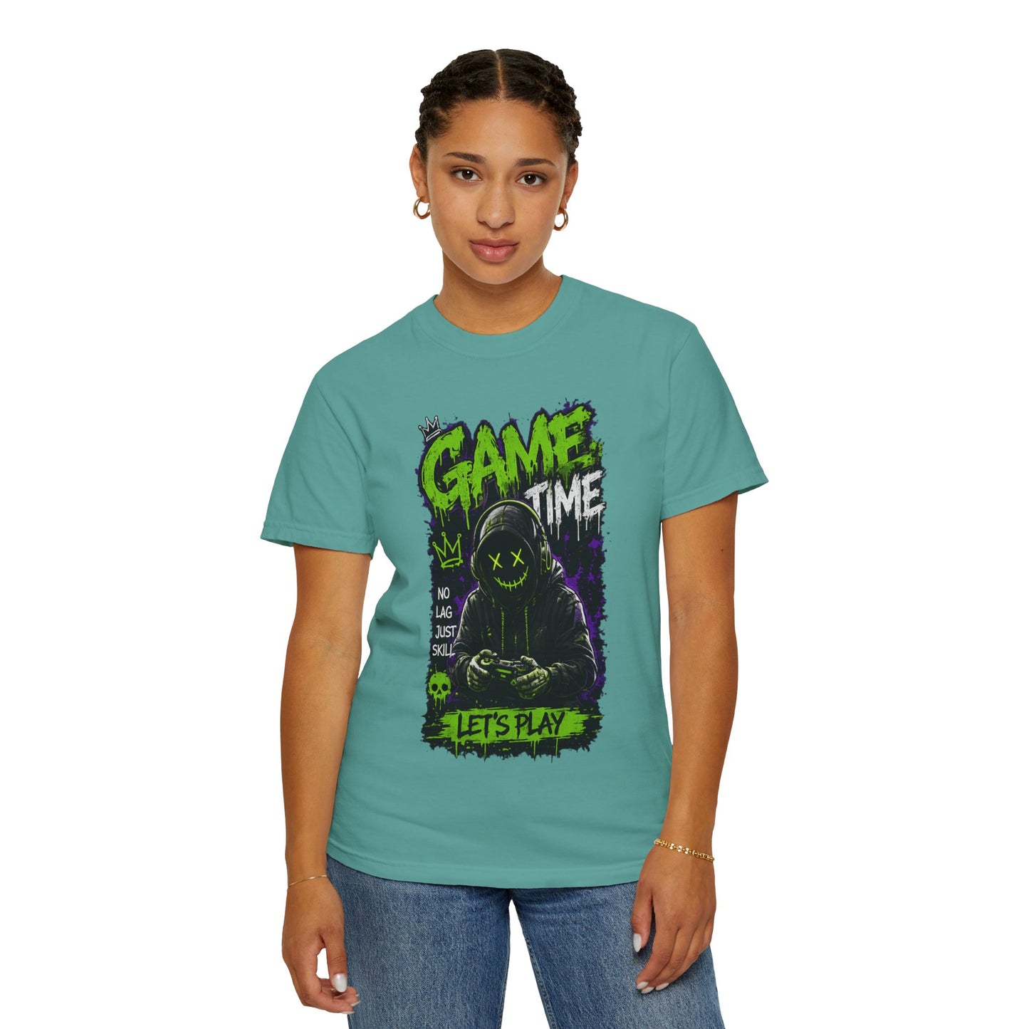 Gaming Graphic T-Shirt — "Game Time: Let’s Play" Neon Gamer Tee