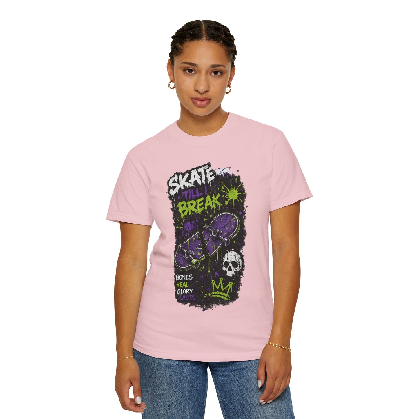 Skate Break Graphic T-Shirt — Skateboard Skull Streetwear