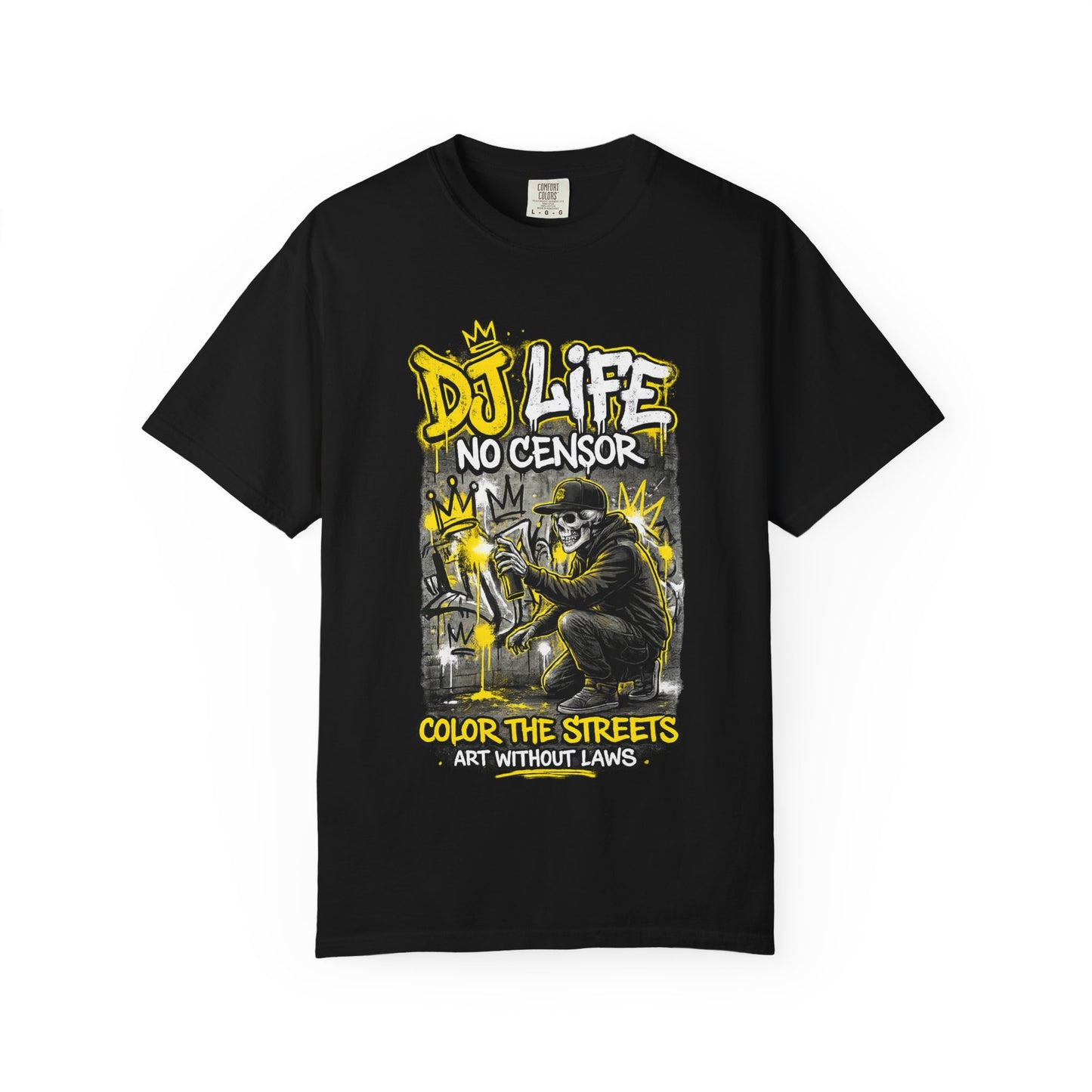 DJ Life No Censor Graphic T-Shirt — Street Art Gorilla "Color the Streets" Tee
