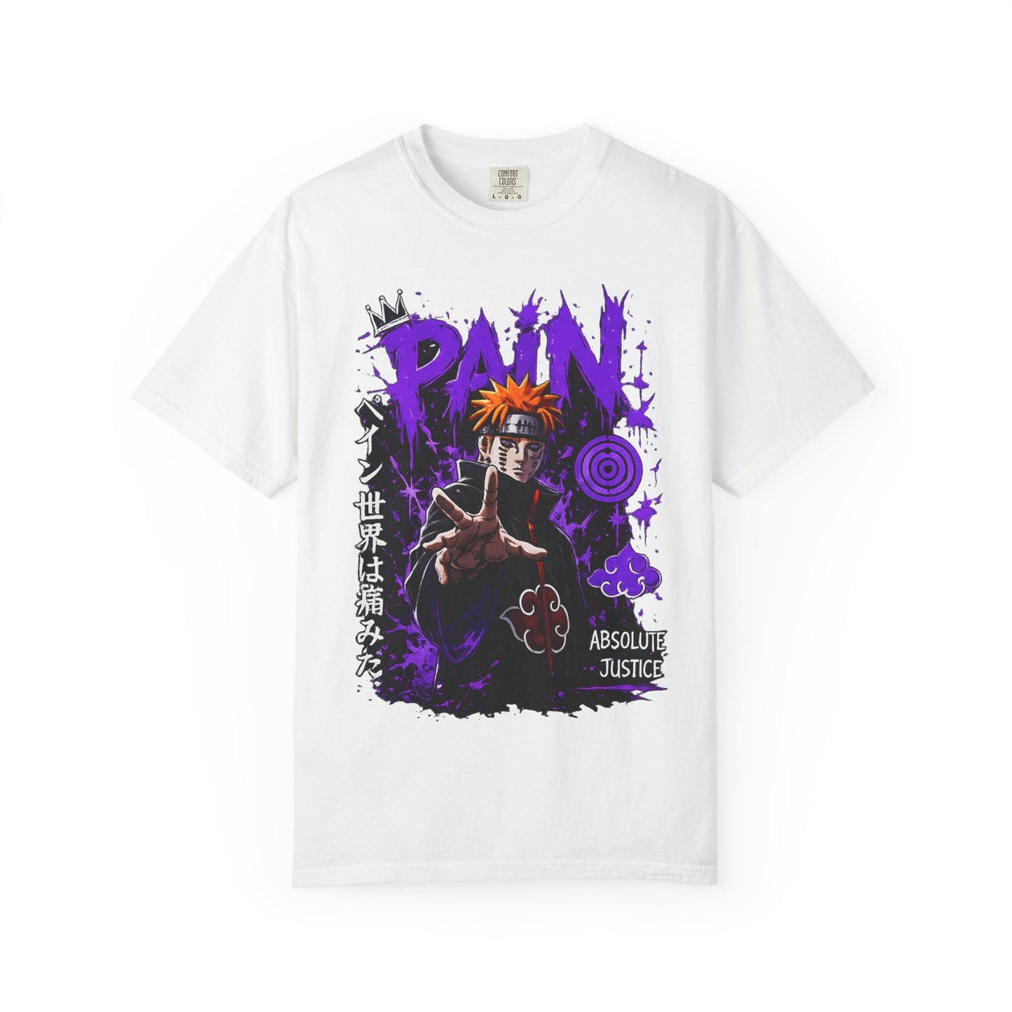 Anime Pain Graphic T-Shirt — 'Pain' & Akatsuki Design with Japanese Text