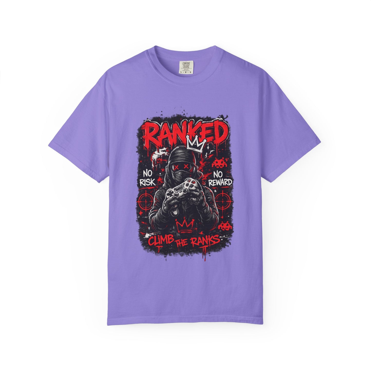 Ranked Climber Graphic Tee | Gamer Skull, No Risk No Reward
