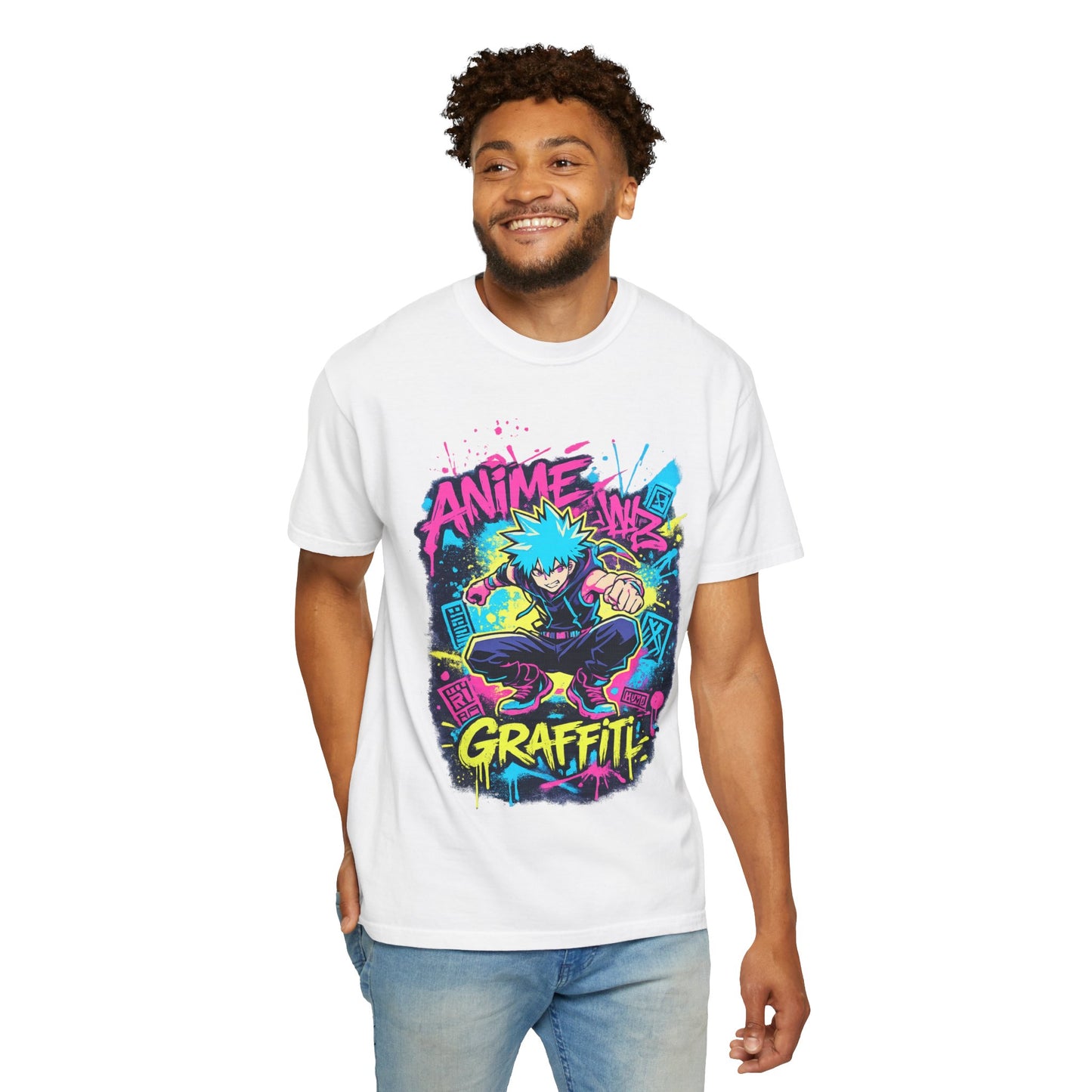 Anime Graffiti T-Shirt — Neon Street Art Skate Anime Design