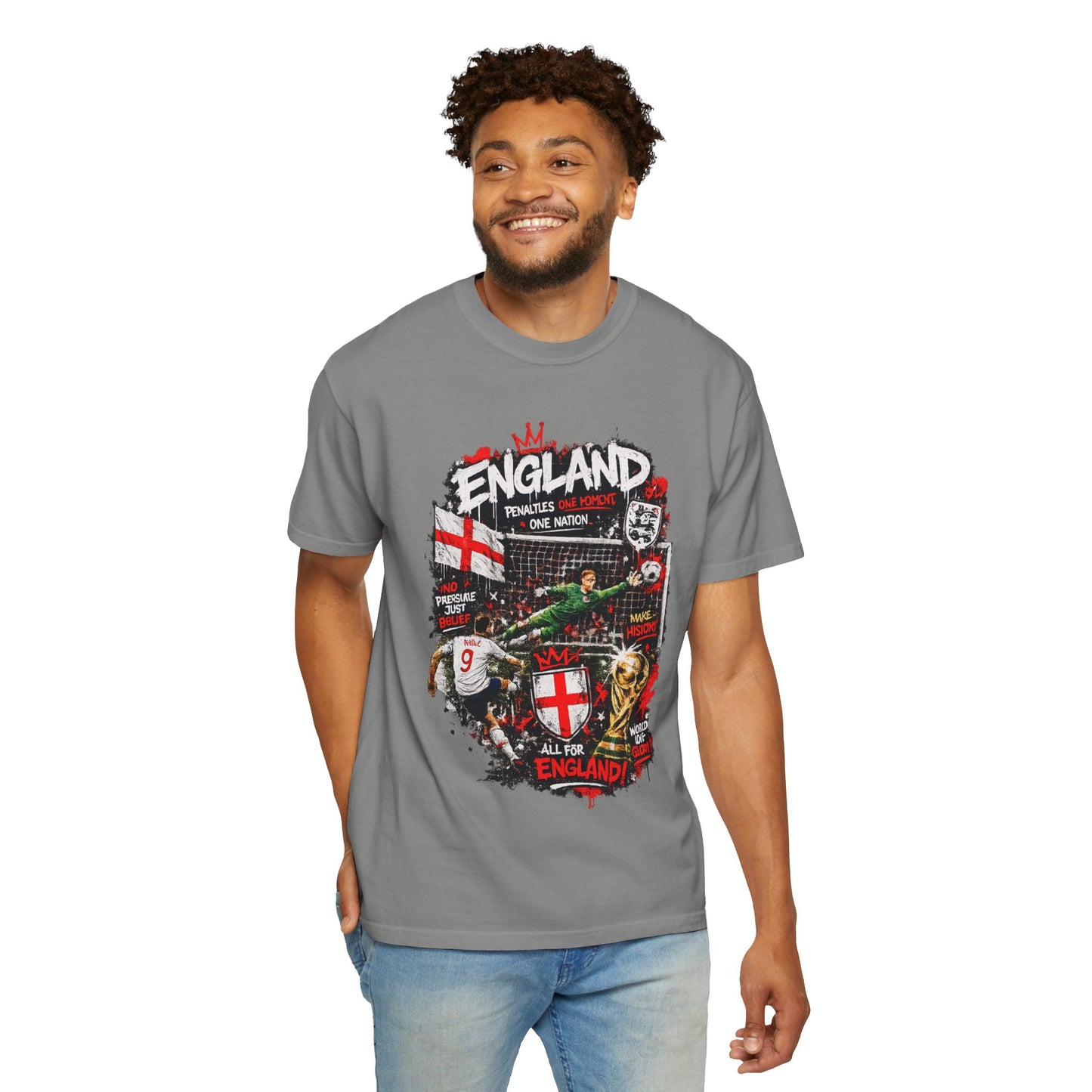 England Football Collage T-shirt | St George Cross, Soccer Icons
