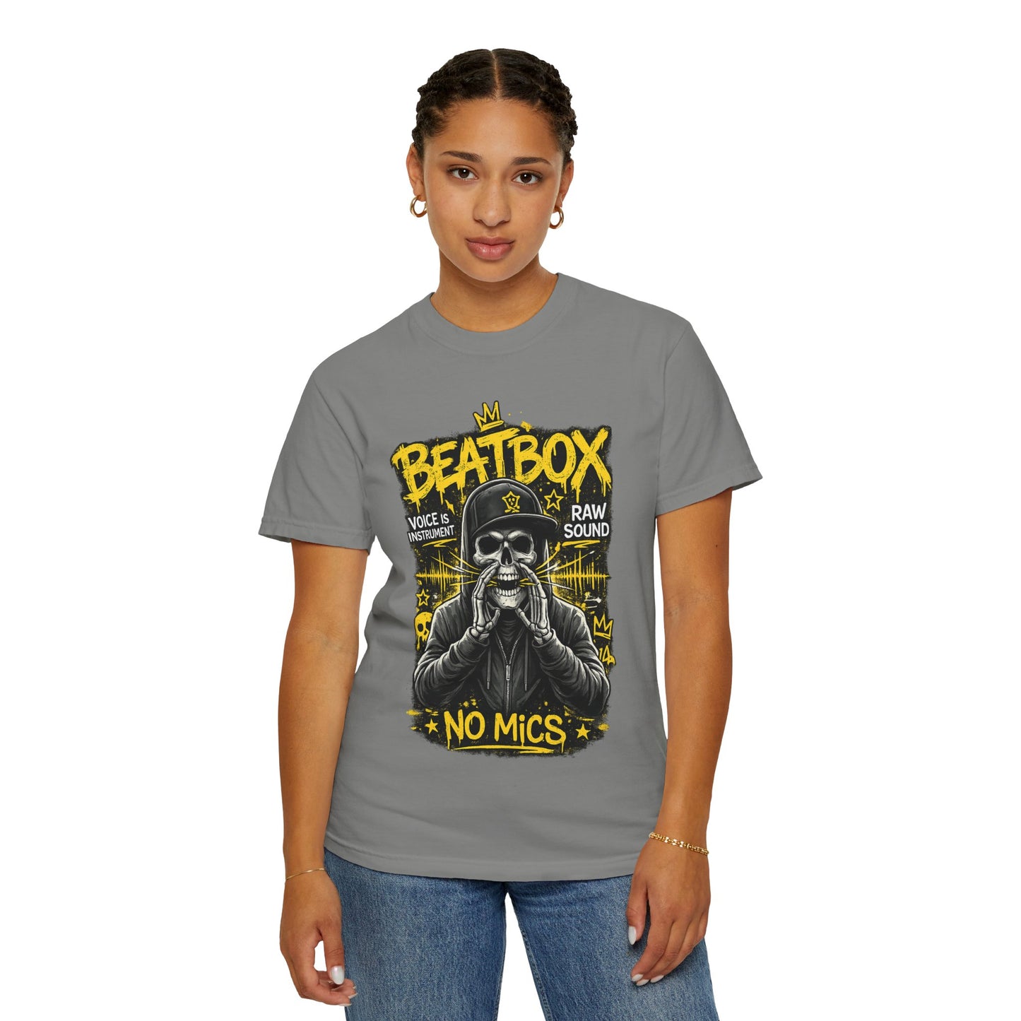 Beatbox No Mics T-Shirt — Skull Vocalist Streetwear Tee